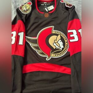 Anton Forsberg Ottawa Senators Authentic Adidas Hockey Jersey (Size 56 - XXL)